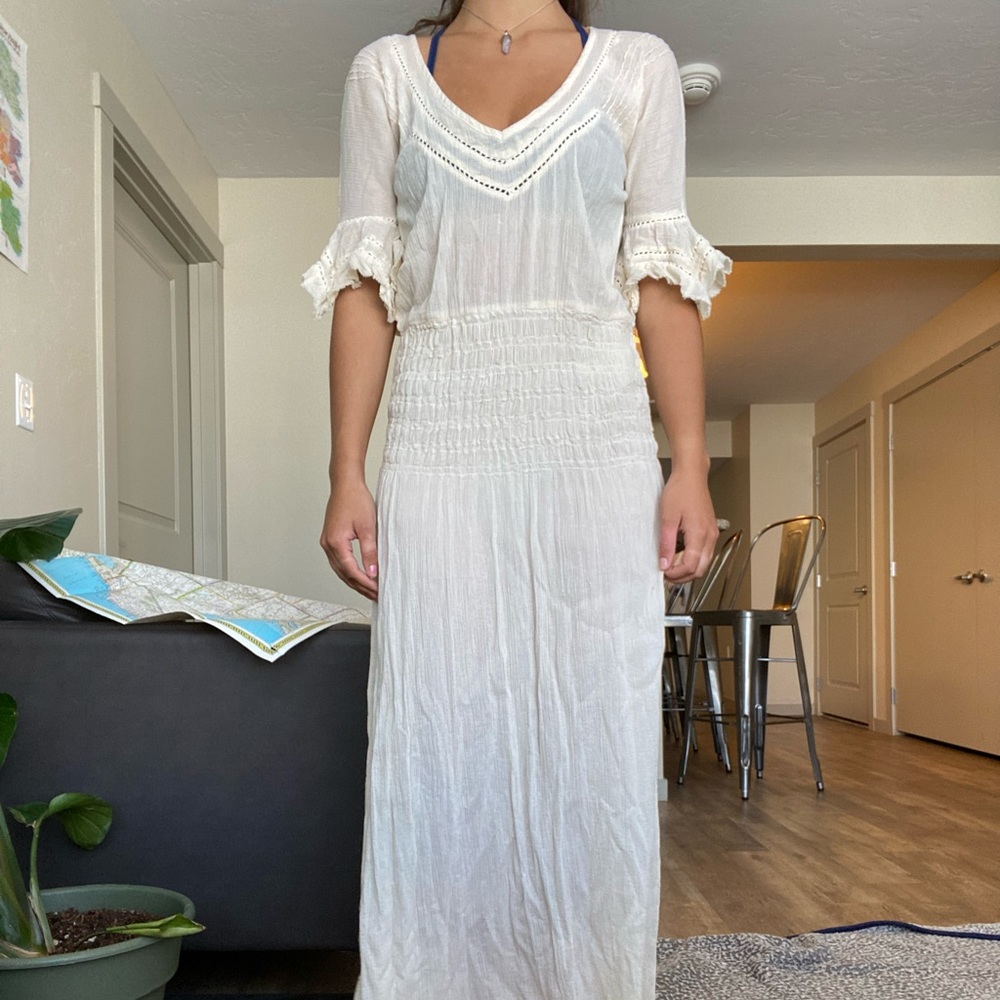 Vix Paula Hermanny long cream dress